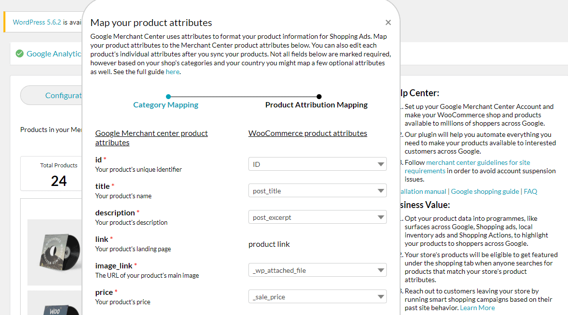 Enhanced Ecommerce Google Analytics Plugin for WooCommerce mapping product attributes 