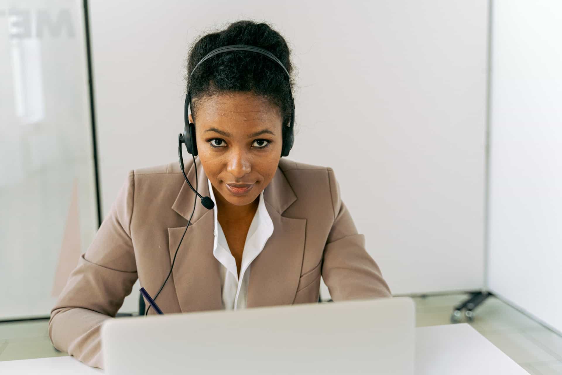 Female customer service agent in office