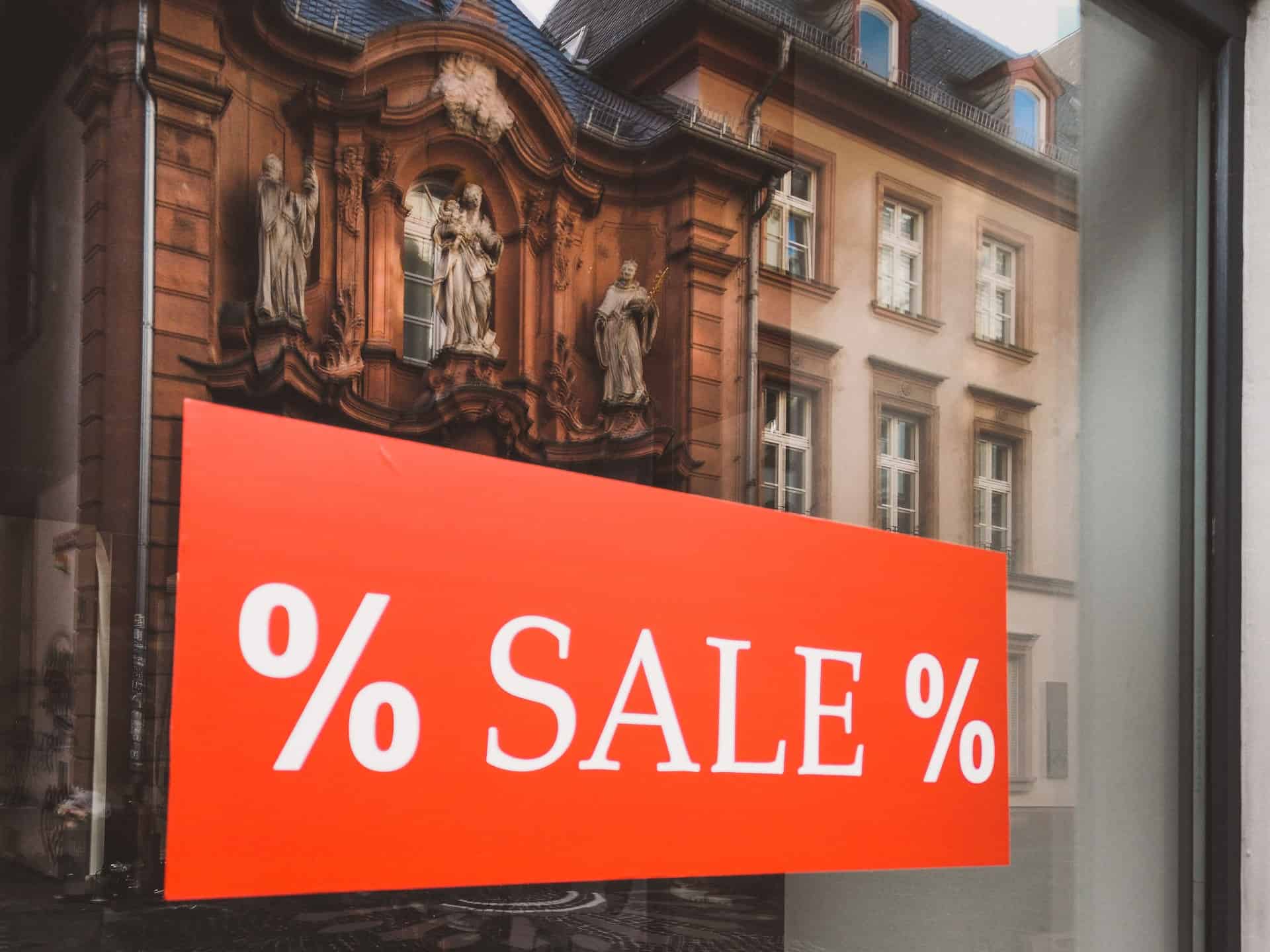 Sale sign on window