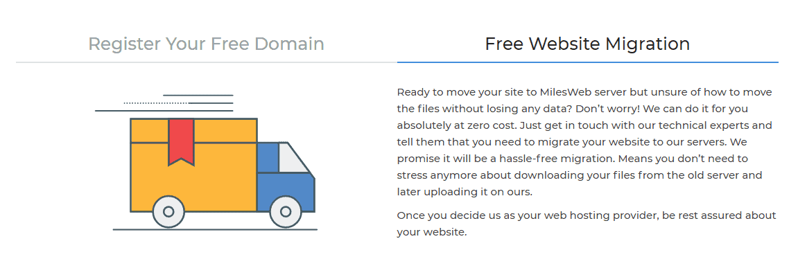 MilesWeb free site migration