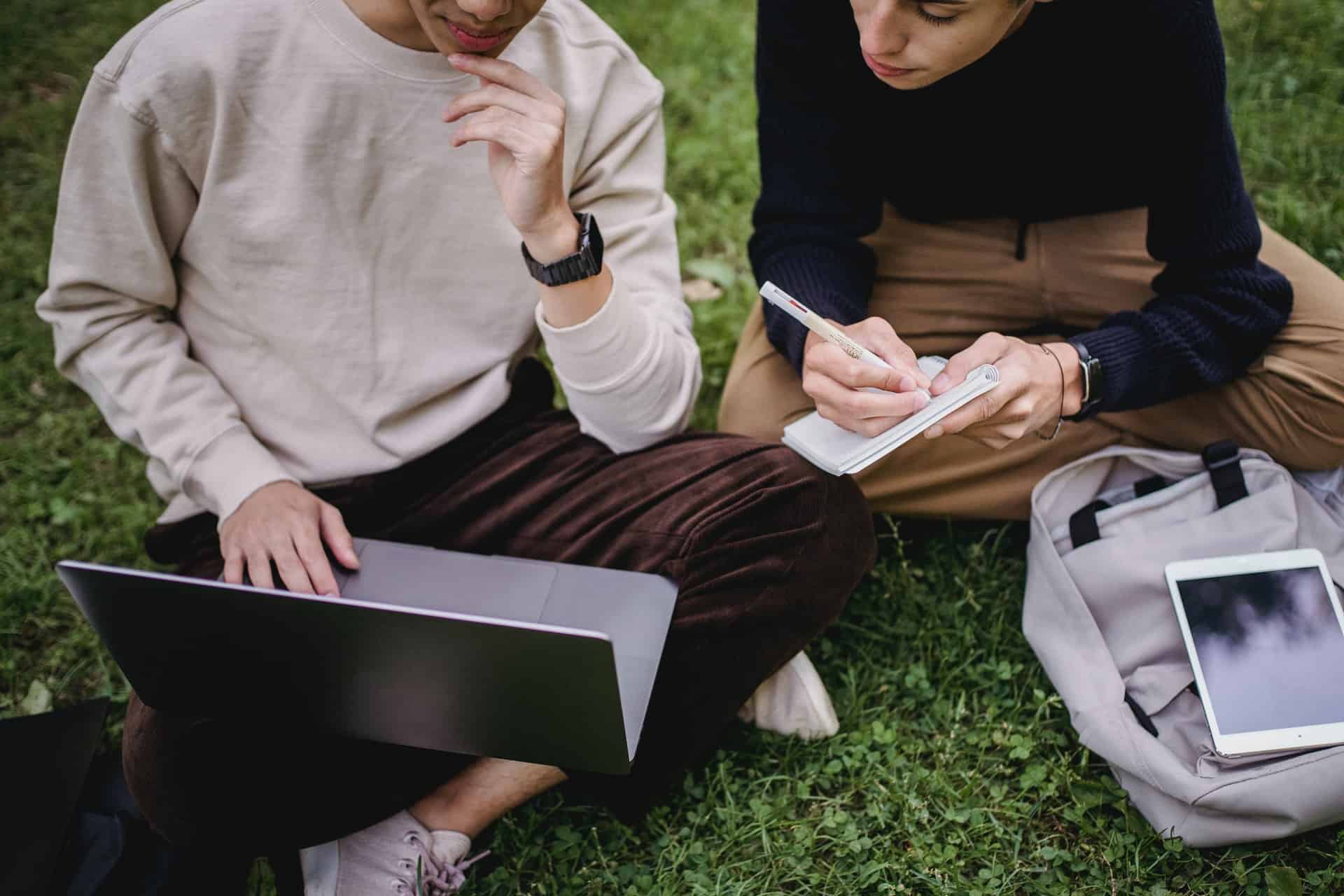 Two people learning together