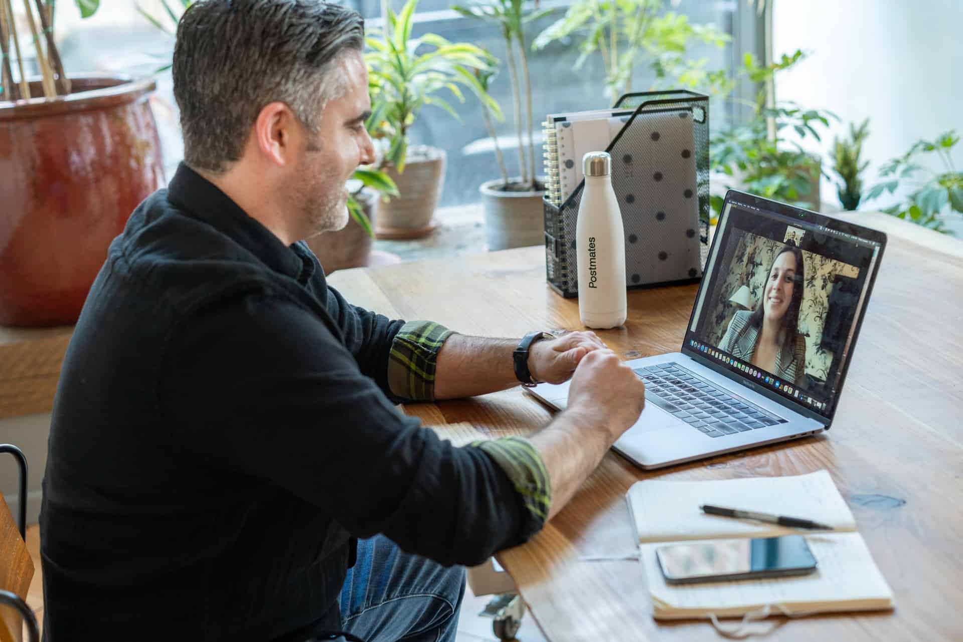 Man in video call