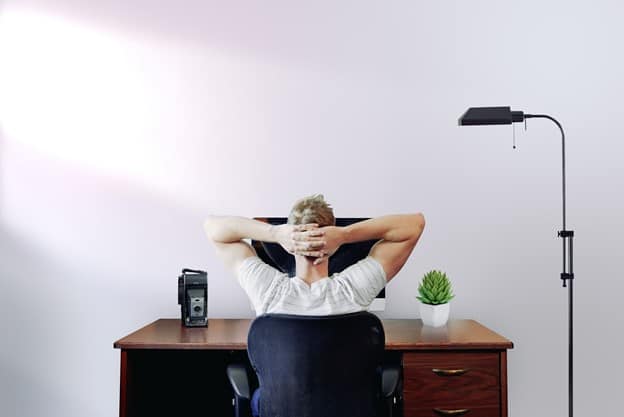 Man at work desk