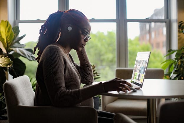 Woman working from home