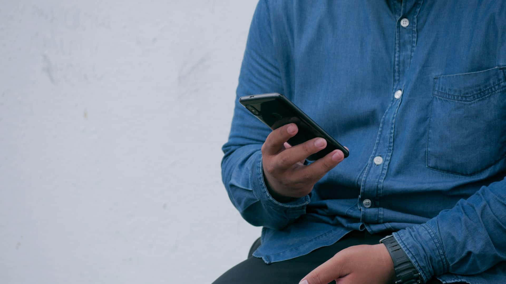 Man using mobile