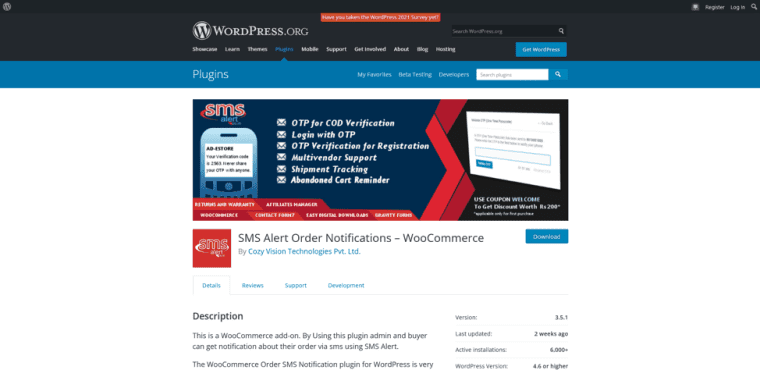 SMS Alert Order Notifications