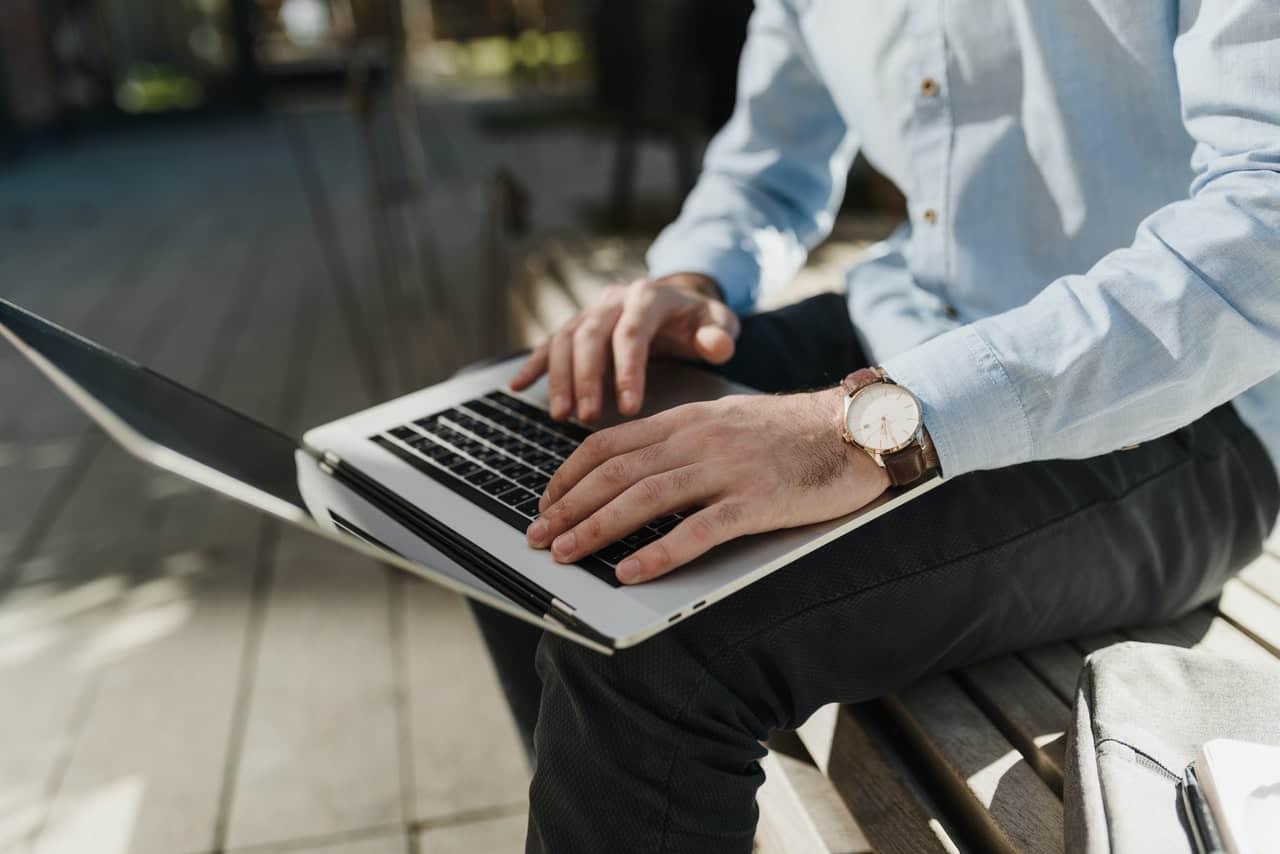 Man using laptop