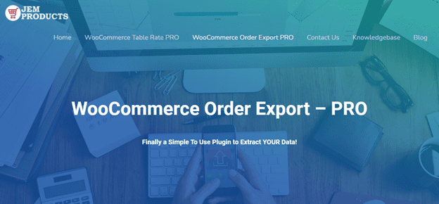 WooCommerce Order Export Pro landing page