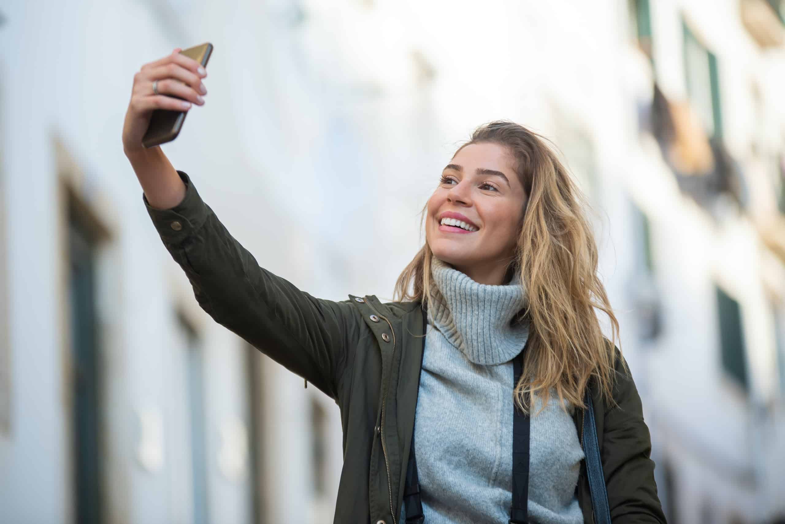 Girl taking selfie