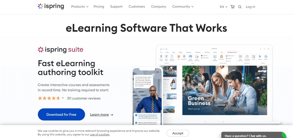 iSpring Learn landing page