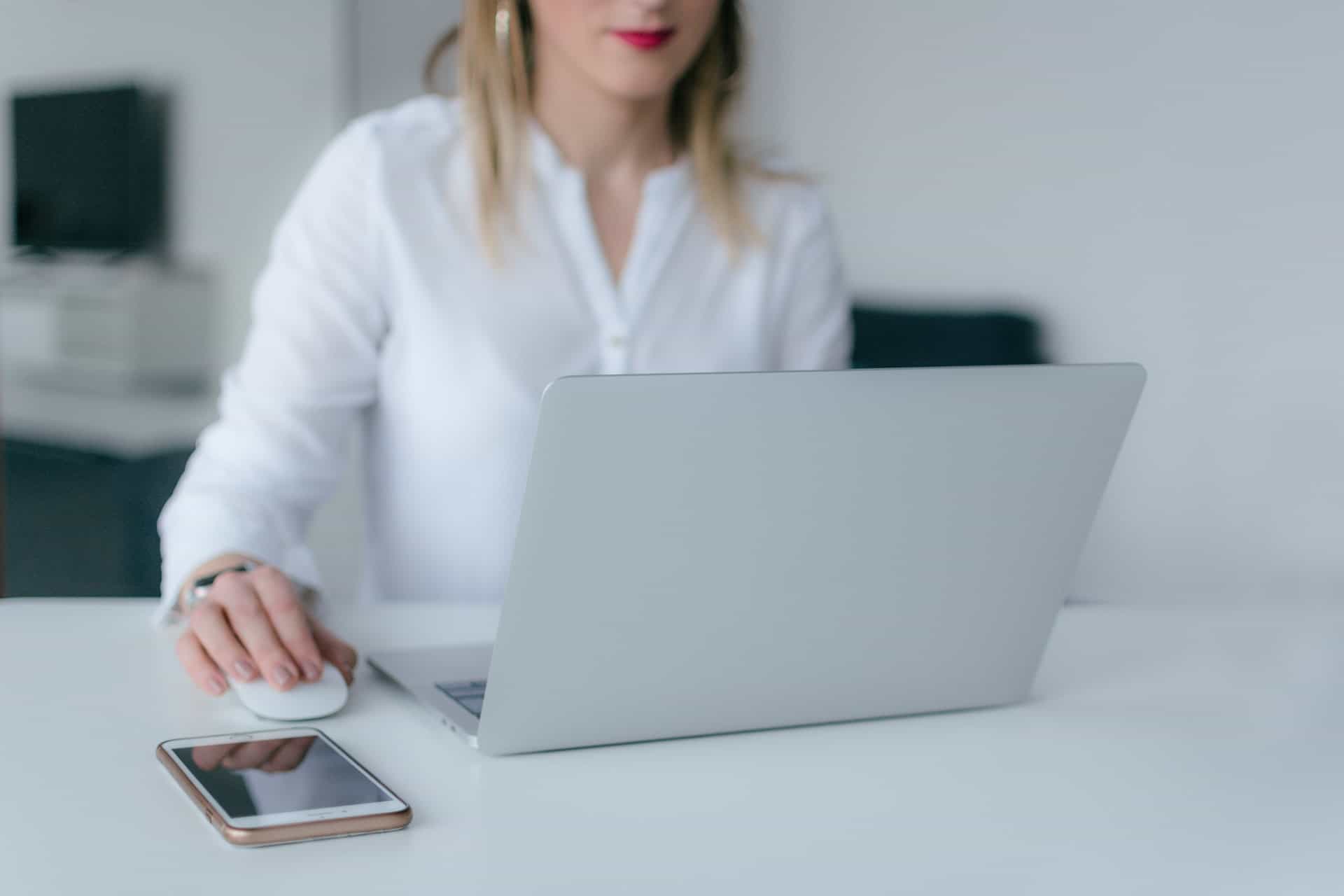 Woman using laptop