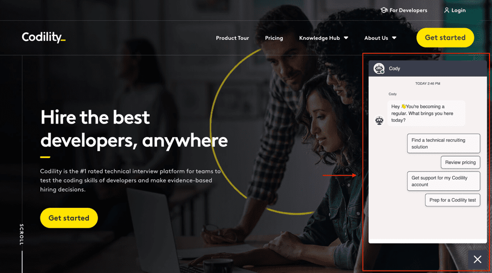 Codility landing page