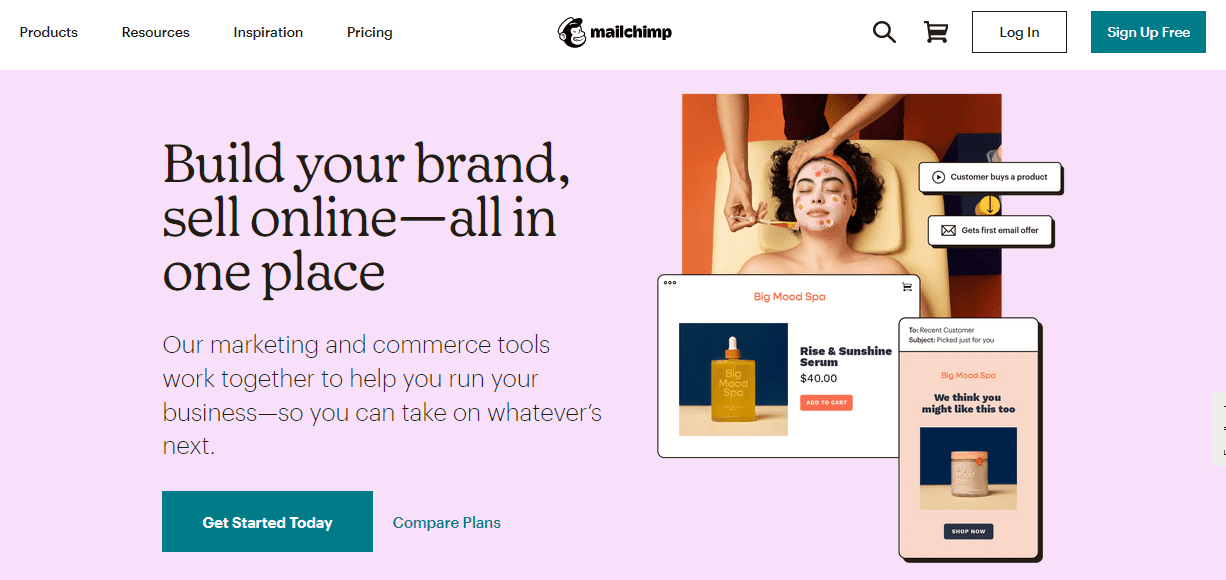 MailChimp landing page