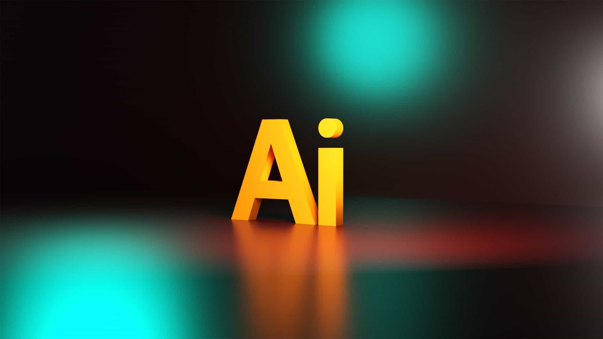 3D letters spelling out AI