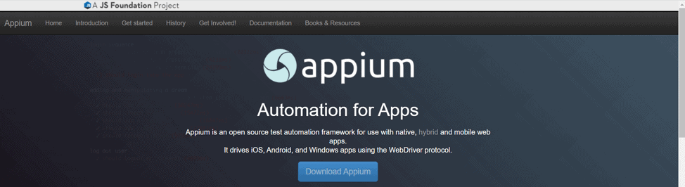 Appium landing page