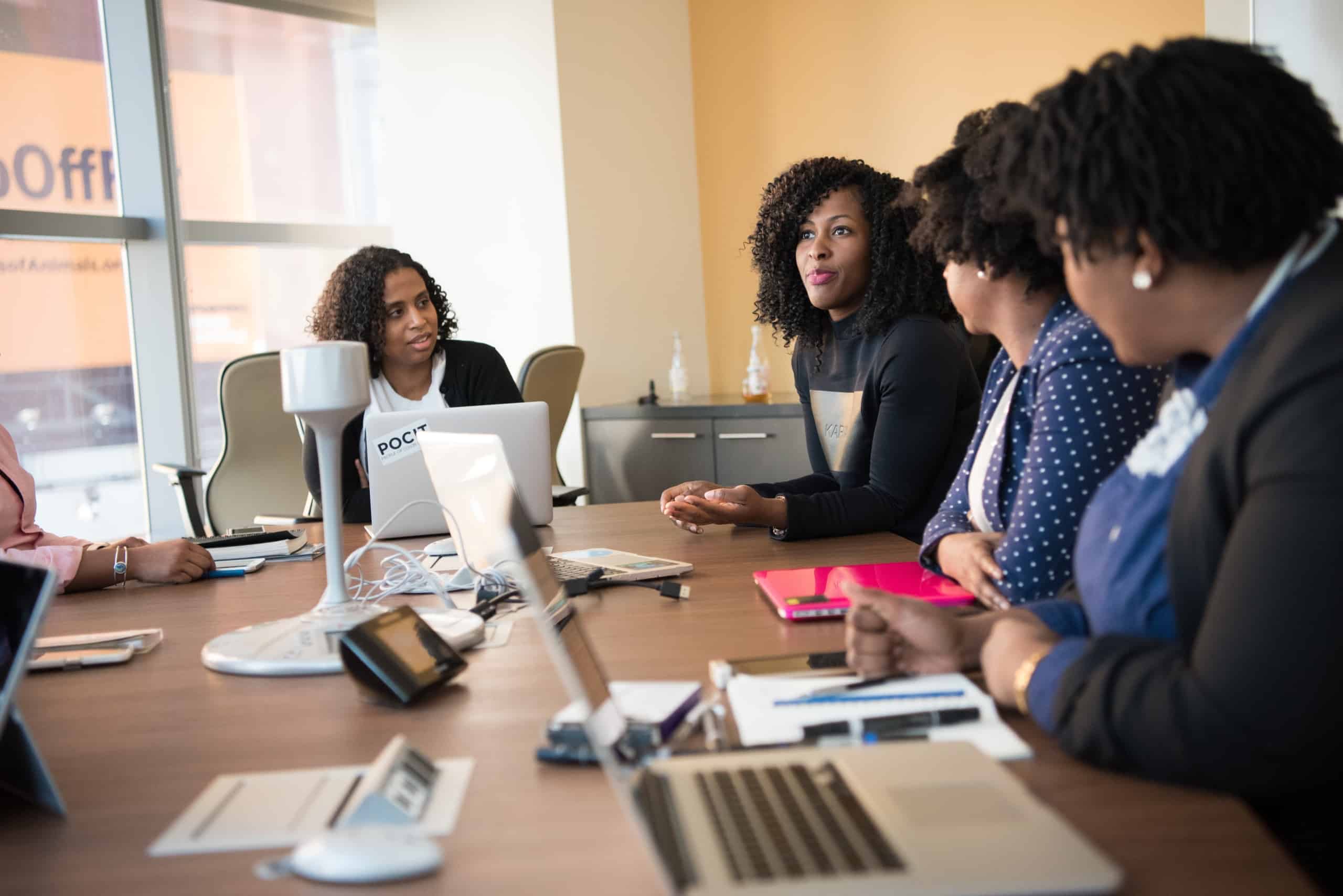 Employees on a conference room