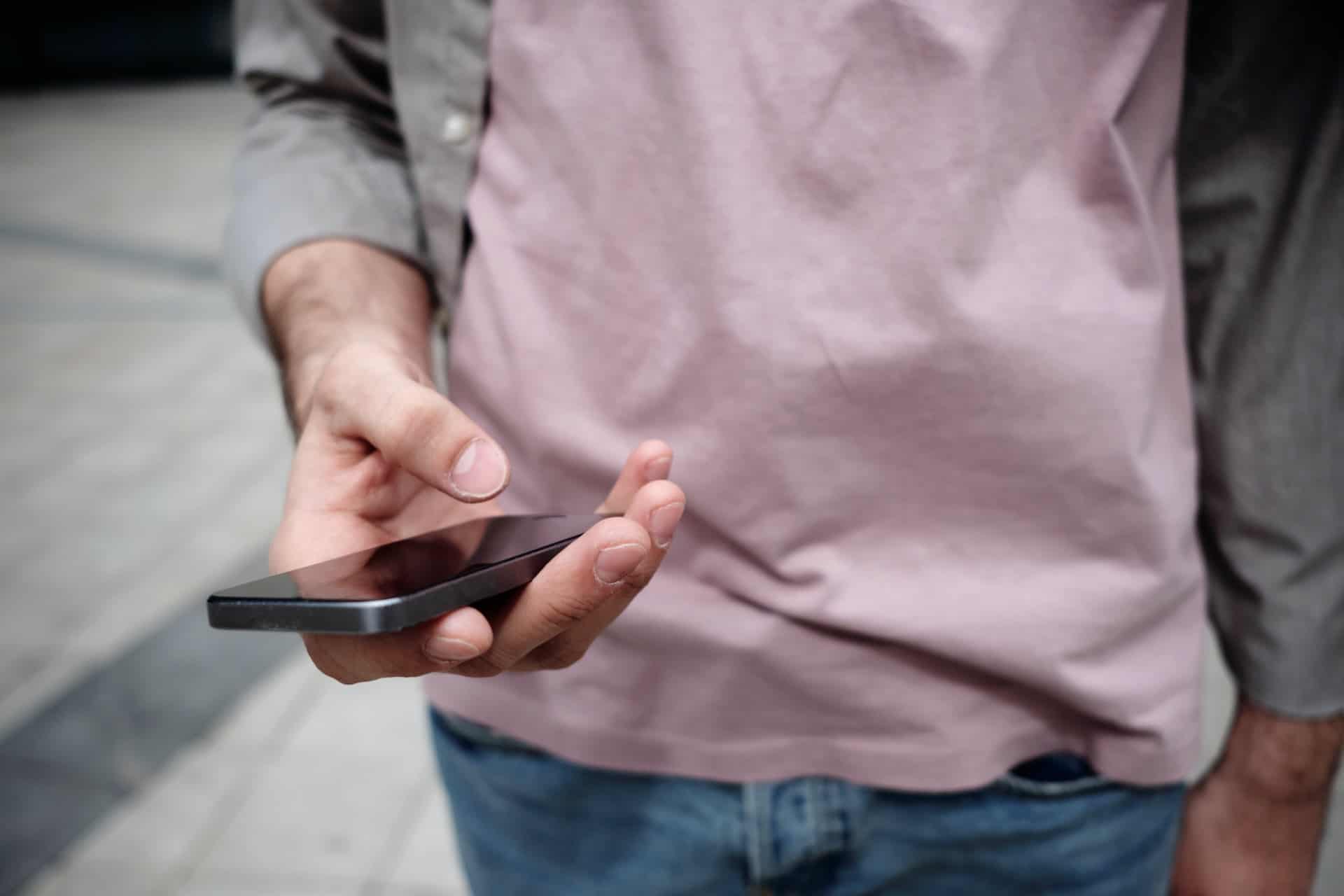 Man using mobile phone