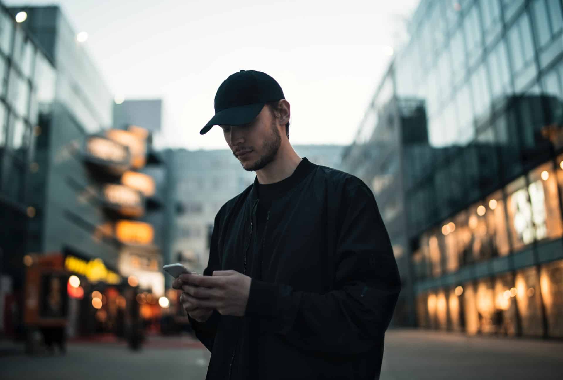 Man using mobile phone