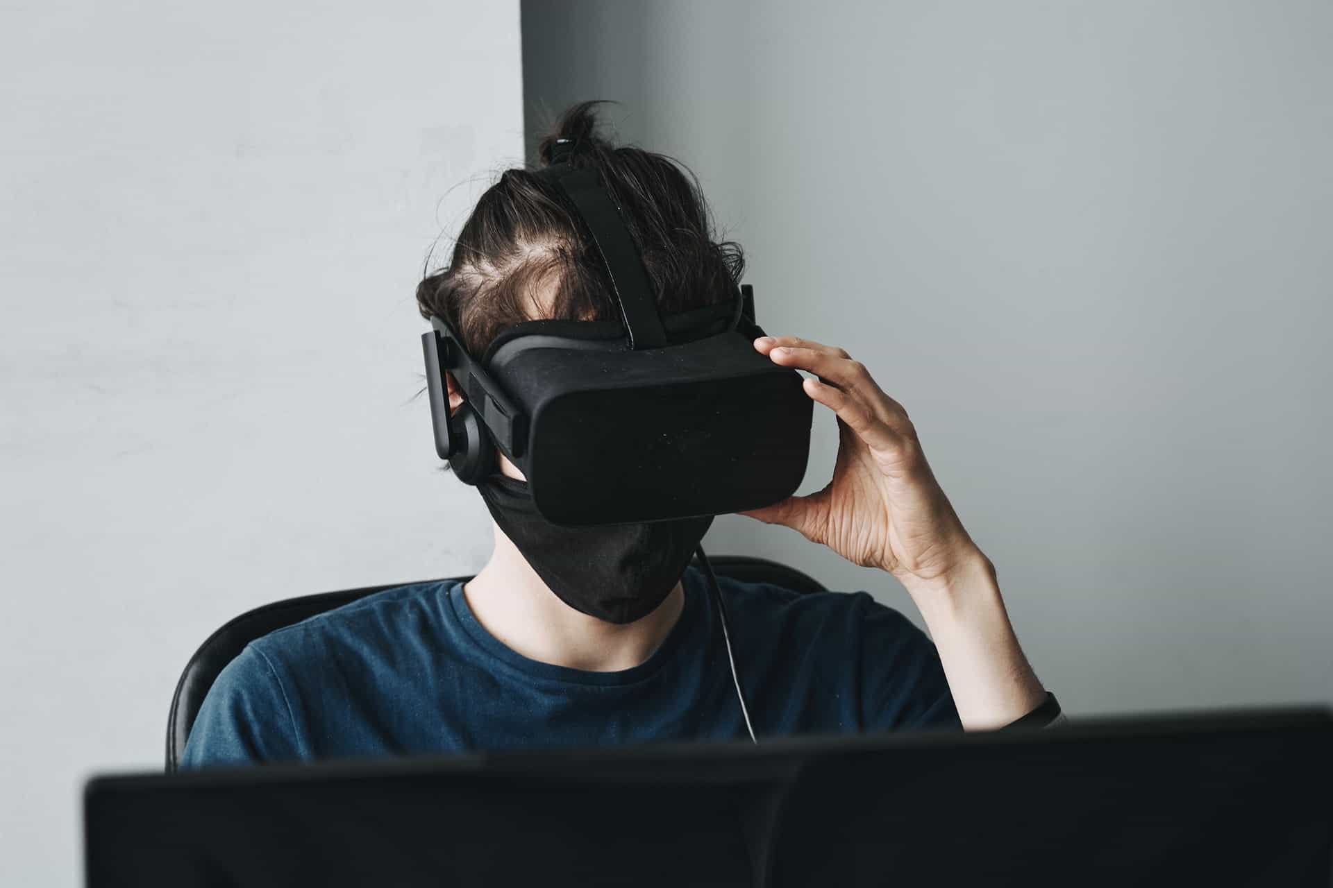 Person wearing a VR headset