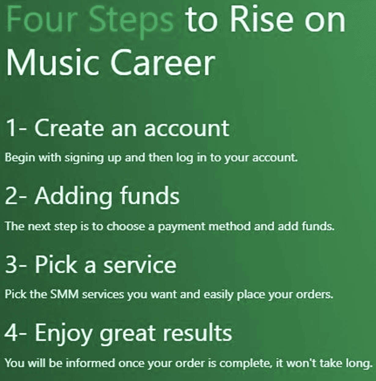 Music career steps